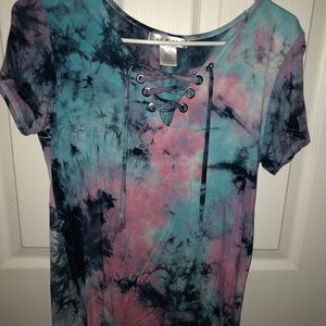 Flowy tie-dye blouse